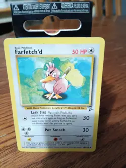 Pokemon TCG Farfetch'd 40/130 Base Set 2 Unlimited Regular Uncommon Card WOTC NM - Image 1