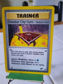 Gym Challenge Trainer Cinnabar City Pokemon Card NM Vintage WoTC Pikachu - Image 1