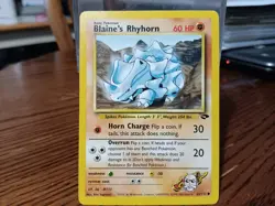 Blaine's Rhyhorn 65/132 Gym Challenge Pokemon Card NM WoTC Vintage Pokemon TCG - Image 1