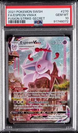 Espeon VMAX - PSA 10 - Alt Art Fusion Strike 270 Secret Rare Pokemon Card - Image 1
