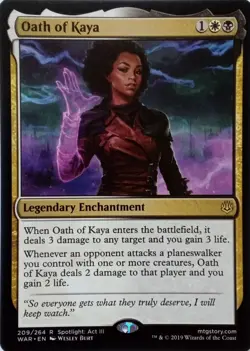 209/264 OATH OF KAYA RARE WAR OF THE SPARK MTG CARD - Image 1