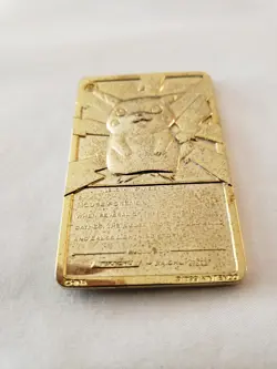 Vintage 1999 Burger King Pokemon 23K Gold Plated Trading Card Pikachu No Box - Image 4