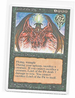 Magic the Gathering ~ MTG ~ 1x Lord of the Pit ~ Fourth Edition ~ 4Ed ~ MP - Image 1