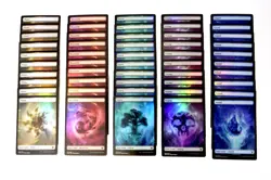 X50 Full Art FOIL Nyx Lands MTG Theros Beyond Death Basic (10 of each) Energy - Image 1