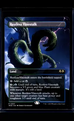 MTG Magic the Gathering WOE Wilds of Eldraine Borderless #307 Restless Vinestalk - Image 1