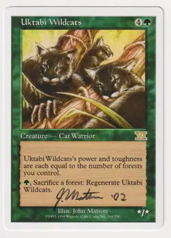 Signed Uktabi Wildcats Proof MP 6th Edition Artist John Matson 1999 MTG Magic AP - Image 1