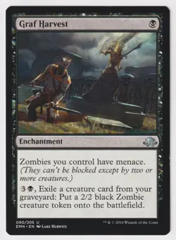 Crimped Graf Harvest MP Eldritch Moon 2016 WOTC MTG Magic Factory Error Misprint - Image 1