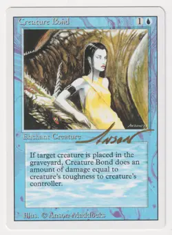 Gold Signed Creature Bond LP Revised Edition Artist Anson Maddocks MTG Magic! - Image 1