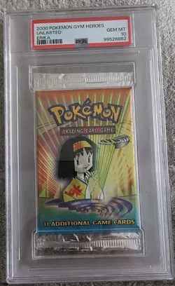 PSA 10 2000 Pokemon Gym Heroes Booster Pack Unlimited Erika Art Work - Image 1