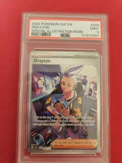 PSA 9 2024 Pokemon SSP en Special Illustration Rare #244 Drayton PSA 9 Mint - Image 1