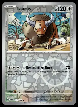 TAUROS [FOIL] - 112/131 - STELLAR CROWN SCR POKEMON REVERSE - NM - Image 1