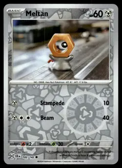 MELTAN [FOIL] - 102/131 - STELLAR CROWN SCR POKEMON REVERSE - NM - Image 1