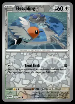 FLETCHLING [FOIL] - 121/131 - STELLAR CROWN SCR POKEMON REVERSE - NM - Image 1
