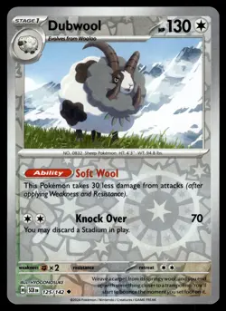 DUBWOOL [FOIL] - 125/131 - STELLAR CROWN SCR POKEMON REVERSE - NM - Image 1