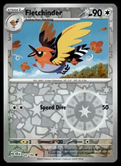 FLETCHINDER [FOIL] - 122/131 - STELLAR CROWN SCR POKEMON REVERSE - NM - Image 1