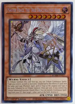 Yugioh Master Peace, the True Dracoslaying King BLMM-EN127 Secret Rare 1st Ed - Image 1