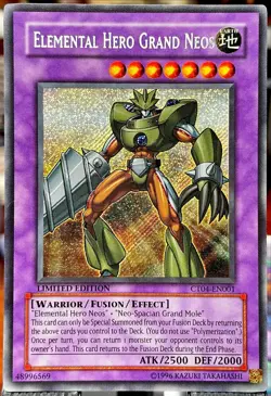 CT04-EN001 Elemental Hero Grand Neos Secret Rare Limited Edition NM Yugioh Card - Image 1