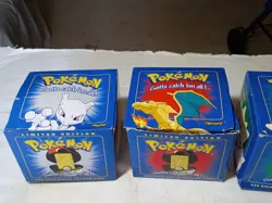 Full Set 1999 Pokemon 23k Gold Plated Trading Card Burger King Red & Blue Box - Image 4