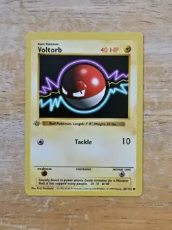 1st Edition Shadowless Voltorb 67/102 Base Set Rare Vintage Pokemon Card - NM - Image 1