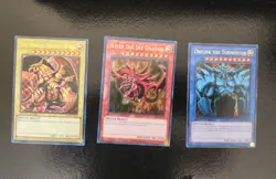 Yu-Gi-Oh! All 3 God Cards Slifer, Obelisk, Ra. Ultra Rare Set - Image 1