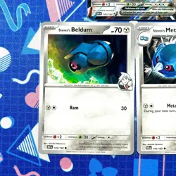 Pokemon TCG English Card Lot | Beldum Metang Metagross EX RR 3 Card Set - Image 3