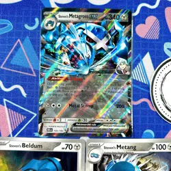 Pokemon TCG English Card Lot | Beldum Metang Metagross EX RR 3 Card Set - Image 4