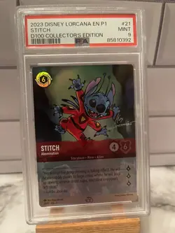Lorcana D100 Collector's Edition Promo Card Stitch Abomination PSA 9 Mint - Image 1