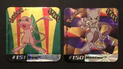 2 X Pokemon Staks Magnets Mew Mewtwo Kanto Original Legendary #150 #151 SHINY - Image 1