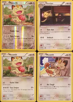 (4x) MEOWTH PERSIAN - Pokemon Card Collection Lot Set - Image 1