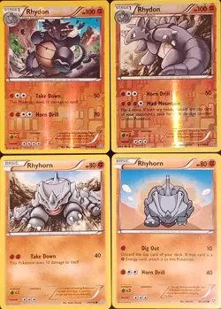 (4x) RHYDON RHYHORN - Pokemon Card Collection Lot Set - Image 1
