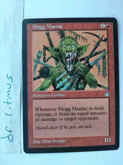 1x Mogg Maniac Stronghold MTG Great Condition - Image 1