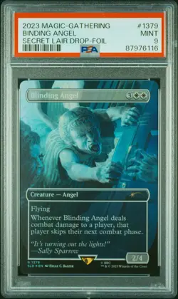 2023 MAGIC: THE GATHERING SECRET LAIR DROP FOIL #1379 BINDING ANGEL PSA 9 - Image 1