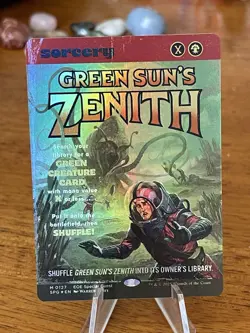 Green Sun's Zenith Borderless FOIL Special Guest Showcase Mtg Edge Of Eternities - Image 1