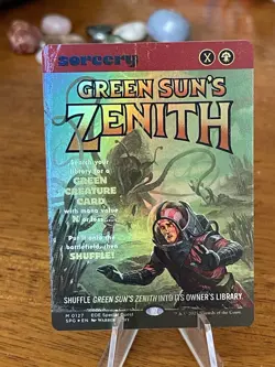 Green Sun's Zenith Borderless FOIL Special Guest Showcase Mtg Edge Of Eternities - Image 3