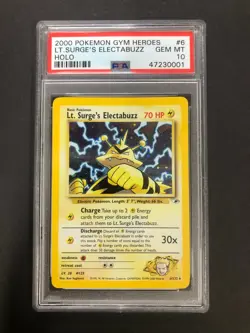 2000 Pokemon Gym Heroes LT. Surge's Electabuzz Holo PSA 10 Gem Mint Card 6/132 6 - Image 1