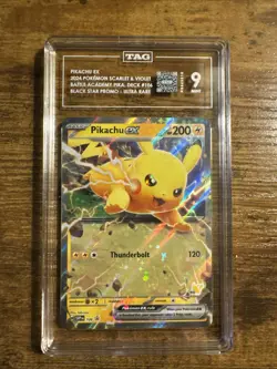 2024 Pokemon Scarlet & Violet Battle Academy Pikachu Black Star Promo TAG Mint 9 - Image 1