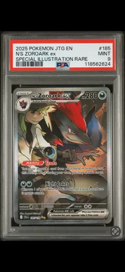 2025 POKEMON JTG EN-JOURNEY TOGETHER SPECIAL ILLUSTRATION N'S ZOROARK EX PSA 9 - Image 1