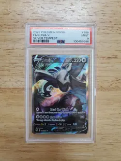 Pokemon PSA 9 MINT 2022 Lugia V 186 Silver Tempest Full Art Card - Image 1