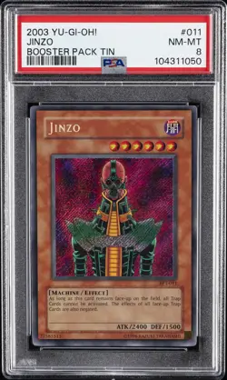 2003 YU-GI-OH! BOOSTER PACK TIN #011 JINZO PSA 8 - Image 1