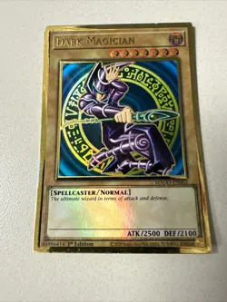 Yugioh Dark Magician MAGO-EN002 Gold Rare 1st Edition LP - Image 1