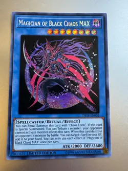 Yugioh Magician Of Black Chaos MAX TN19-EN002 Secret Rare Limited Edition LP - Image 1
