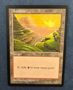 MTG PROMO APAC MOUNTAIN RED PACK SERIES SET PHILIPPINES ART LAND 1997 CARD #C - Image 1