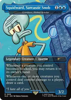MTG GRAZILAXX, ILLITHID SCHOLAR (SQUIDWARD, SARCASTIC SNOB) Secret Lair NM - Image 1