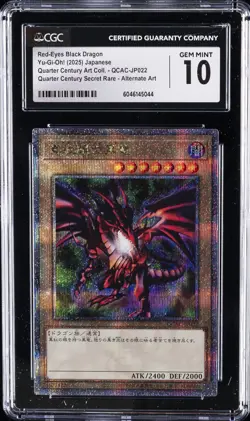 2025 YU-GI-OH! JAPANESE #QCAC-JP022 RED-EYES BLACK DRAGON CGC 10 GEM MINT - Image 1