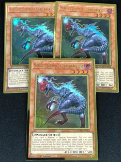 YUGIOH SOULEATING OVIRAPTOR MGED-EN015 1ST GOLD X3 (NM) - Image 1