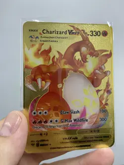Charizard VMAX Gold Metal Pokemon Card-Collectible Gift Display！ - Image 2
