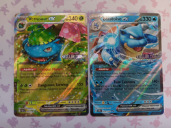 Venusaur Ex And Blastoise Ex Stellar Crown Stamp Promo Cards - Image 1