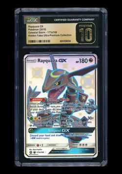 Pokemon CGC10 PRISTINE Rayquaza GX Shiny Promo 2019 177a/168 Hidden Fates ENG #2 - Image 1