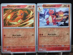 Charmander 026/197 Charmeleon 027/197 Obsidian Flames Reverse Holo Pokemon Cards - Image 1