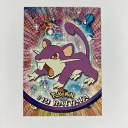 Rattata #19 Non Holo Black Logo Topps Pokemon TV Animation Edition Near Mint NM - Image 1